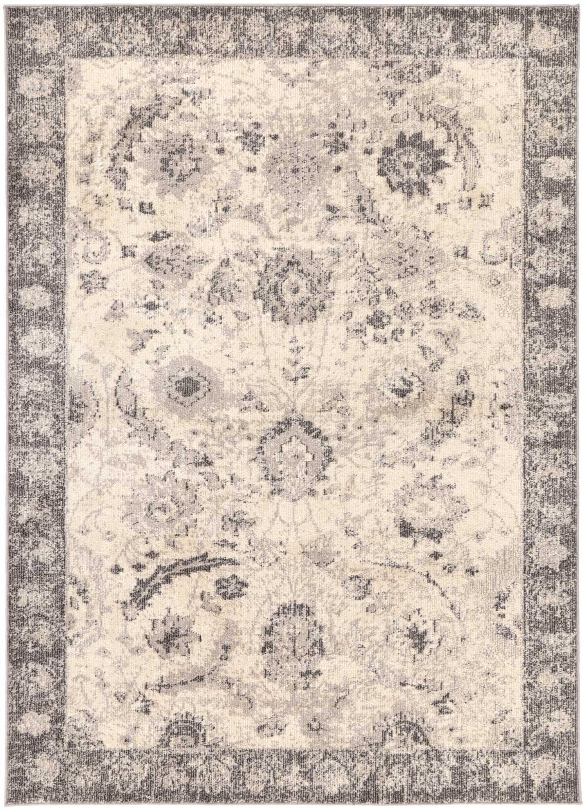 Ziva Beige Black Traditional Rug - The Rugs