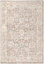 Ziva Beige Sky Blue Floral Rug - The Rugs