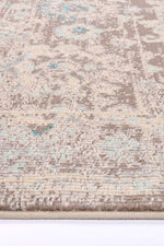 Ziva Beige Sky Blue Floral Rug - The Rugs