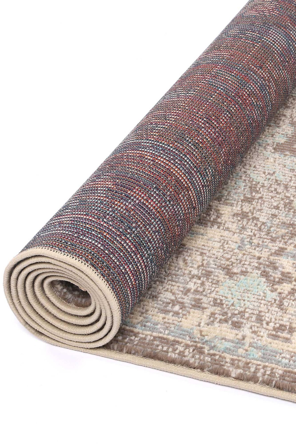 Ziva Beige Sky Blue Floral Rug - The Rugs