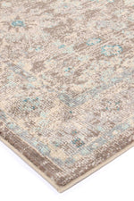 Ziva Beige Sky Blue Floral Rug - The Rugs
