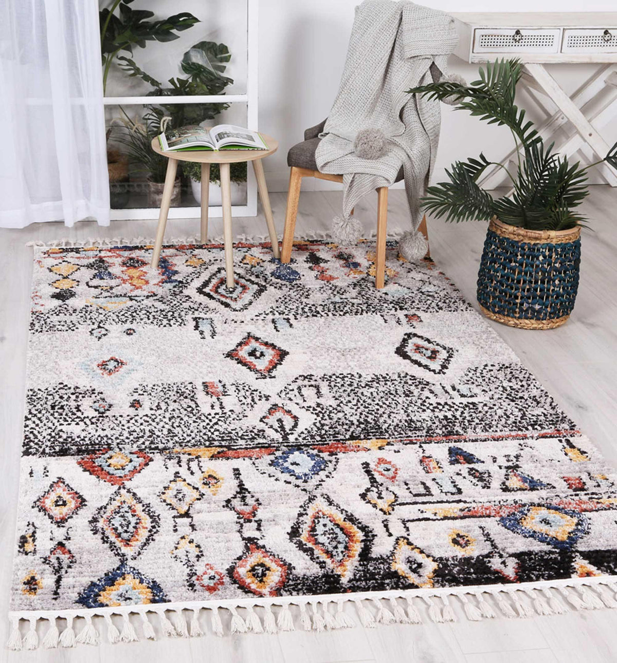 Pandora Boho Moroccan Meknes Silver Rug - The Rugs