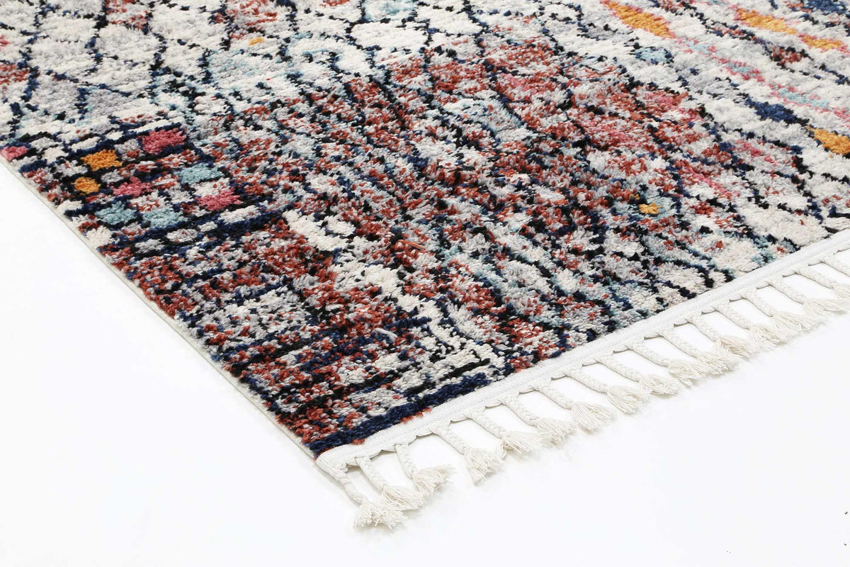 Pandora Boho Moroccan Fes Silver Pink Rug - The Rugs