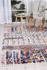 Pandora Boho Moroccan Fes Silver Pink Rug - The Rugs