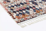 Pandora Boho Moroccan Casablanca White Navy Rug - The Rugs