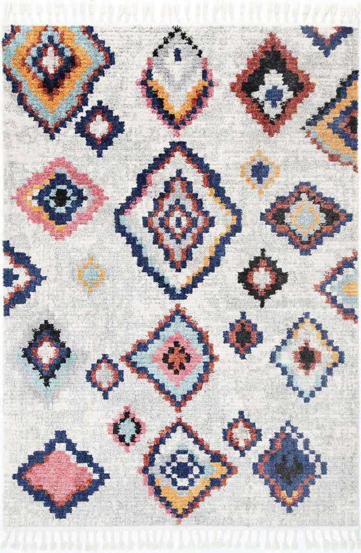 Pandora Boho Moroccan Agadir White Rug - The Rugs