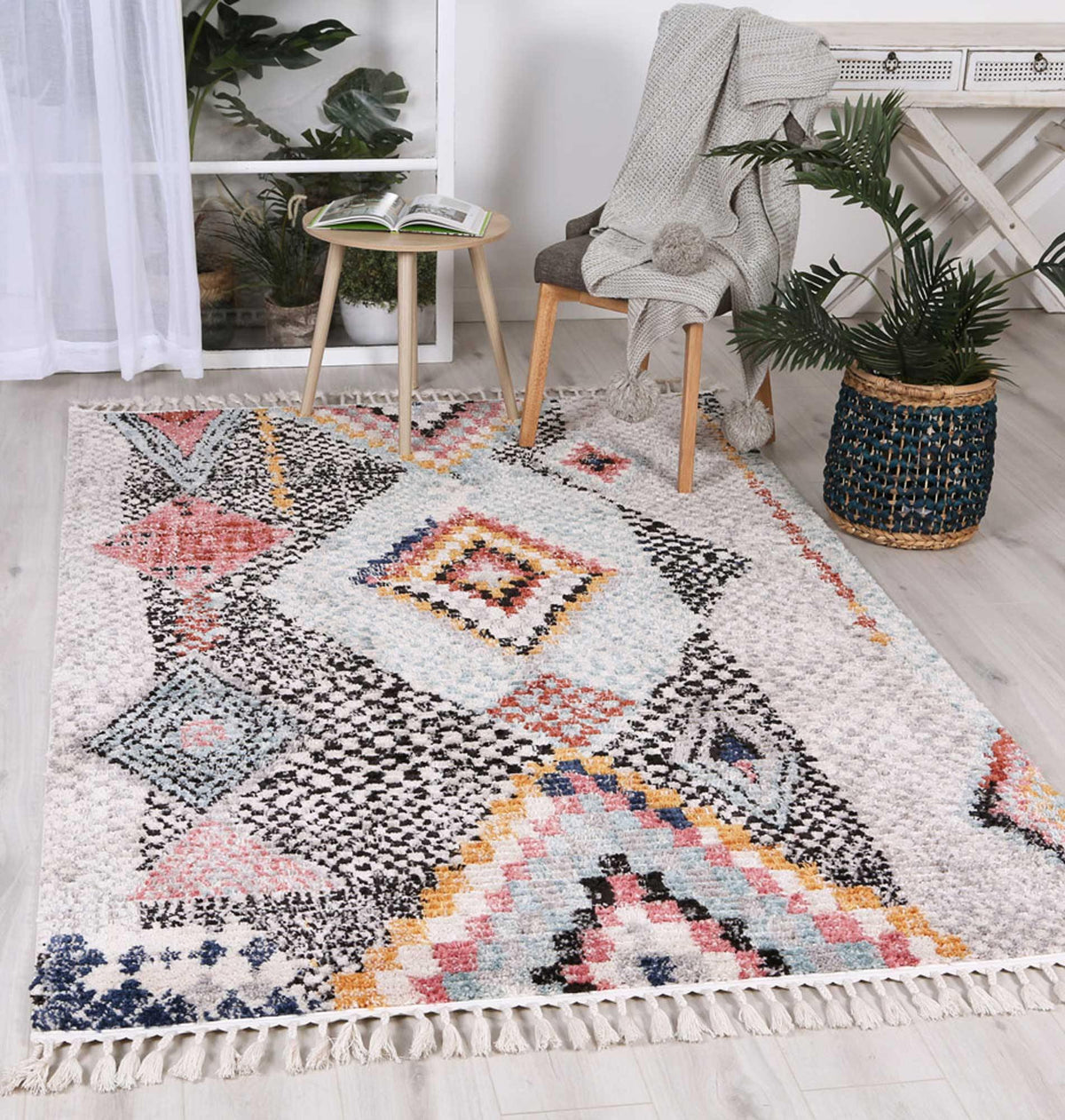 Pandora Boho Moroccan Marrakesh White Rug - The Rugs