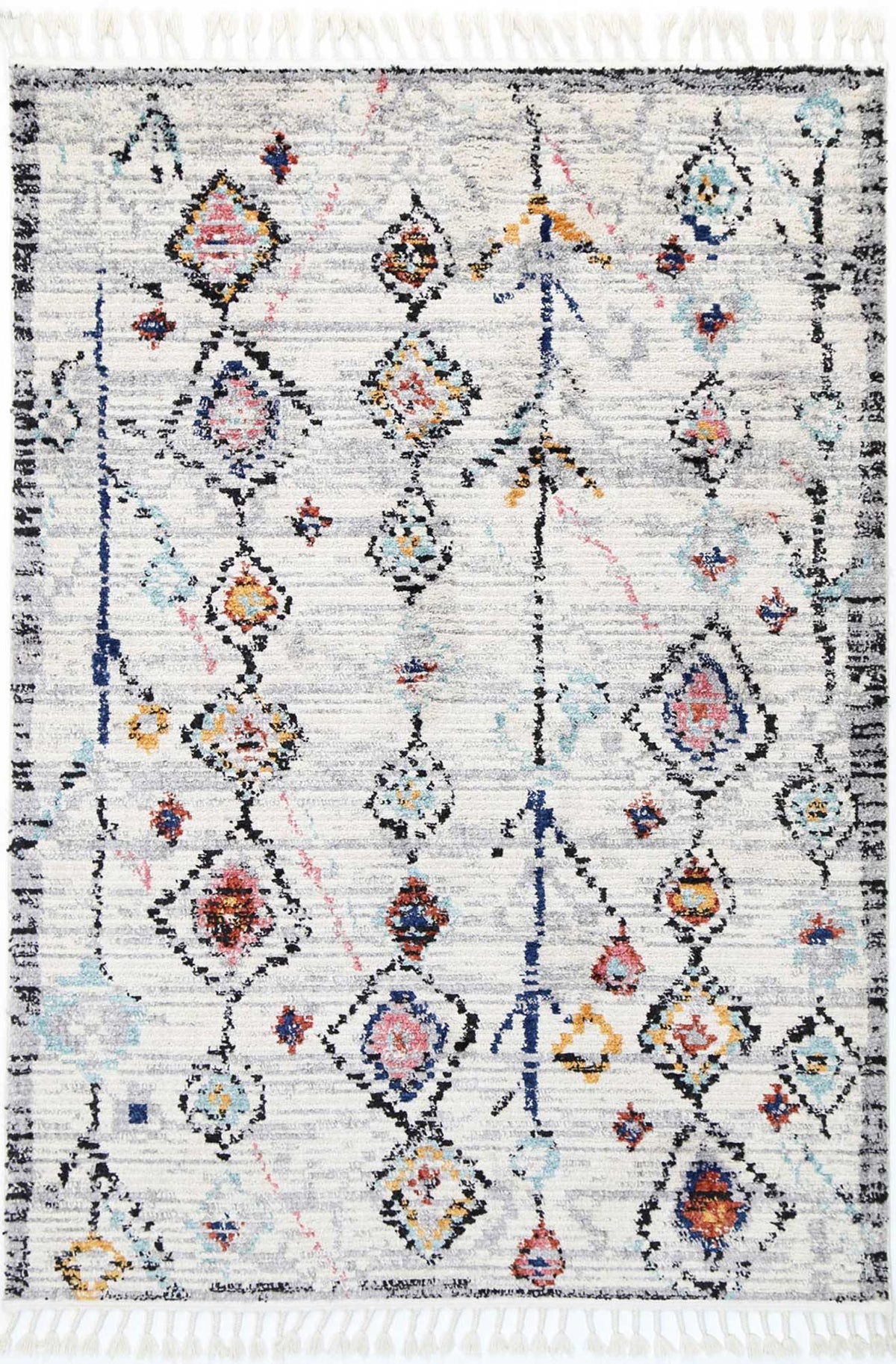 Pandora Boho Moroccan Taza White Rug - The Rugs