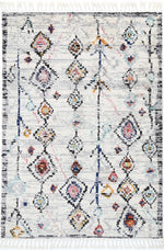 Pandora Boho Moroccan Taza White Rug - The Rugs