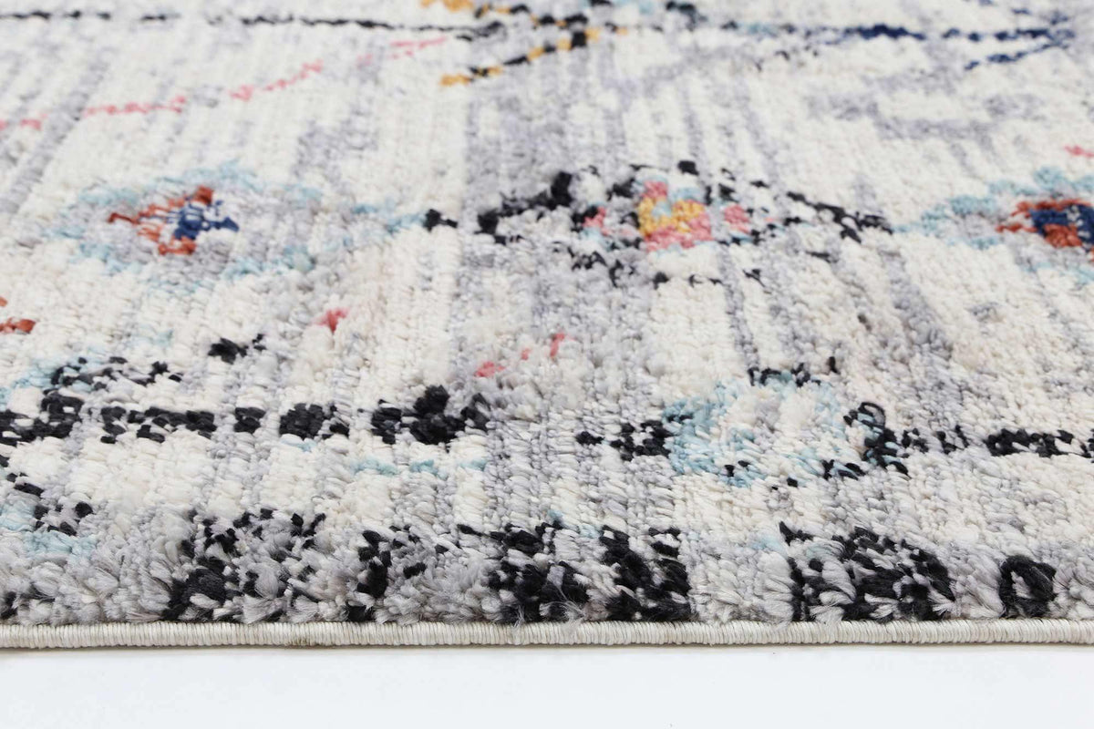 Pandora Boho Moroccan Taza White Rug - The Rugs