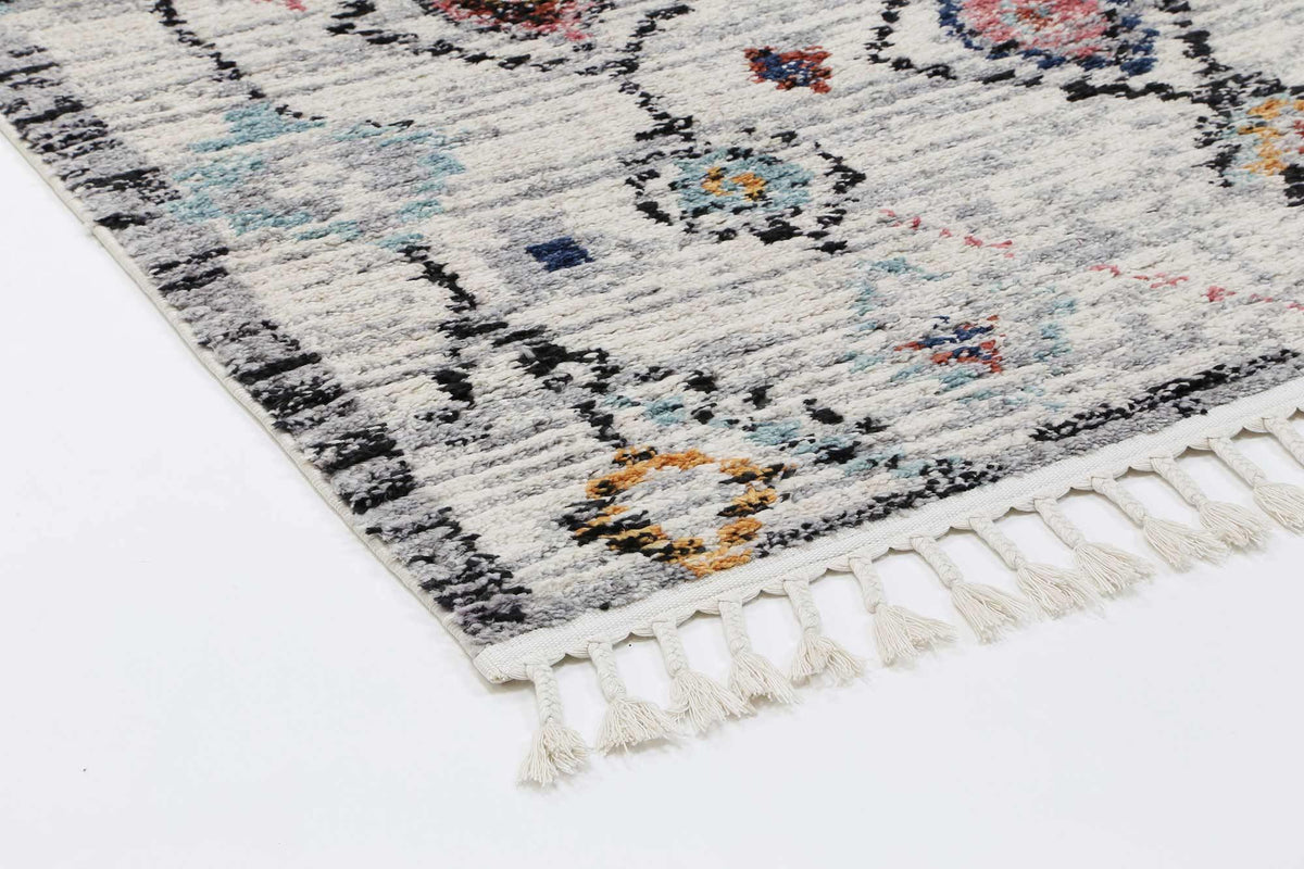 Pandora Boho Moroccan Taza White Rug - The Rugs