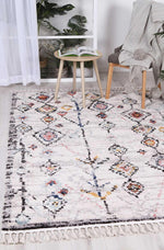 Pandora Boho Moroccan Taza White Rug - The Rugs