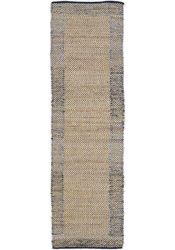 Arlo Blue Border Jute Runner Rug, [cheapest rugs online], [au rugs], [rugs australia]