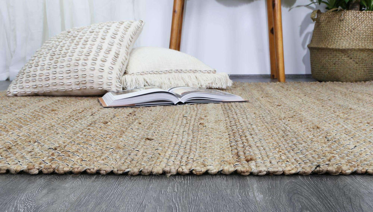 Calypso Natural Basket Weave Black Jute Rug, [cheapest rugs online], [au rugs], [rugs australia]