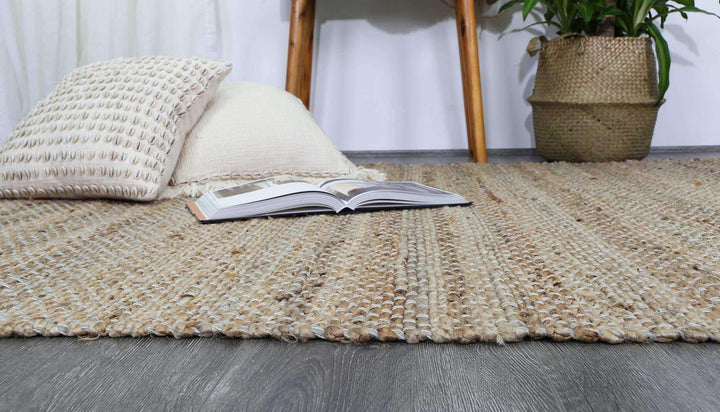 Calypso Natural Basket Weave Blue Jute Rug, [cheapest rugs online], [au rugs], [rugs australia]