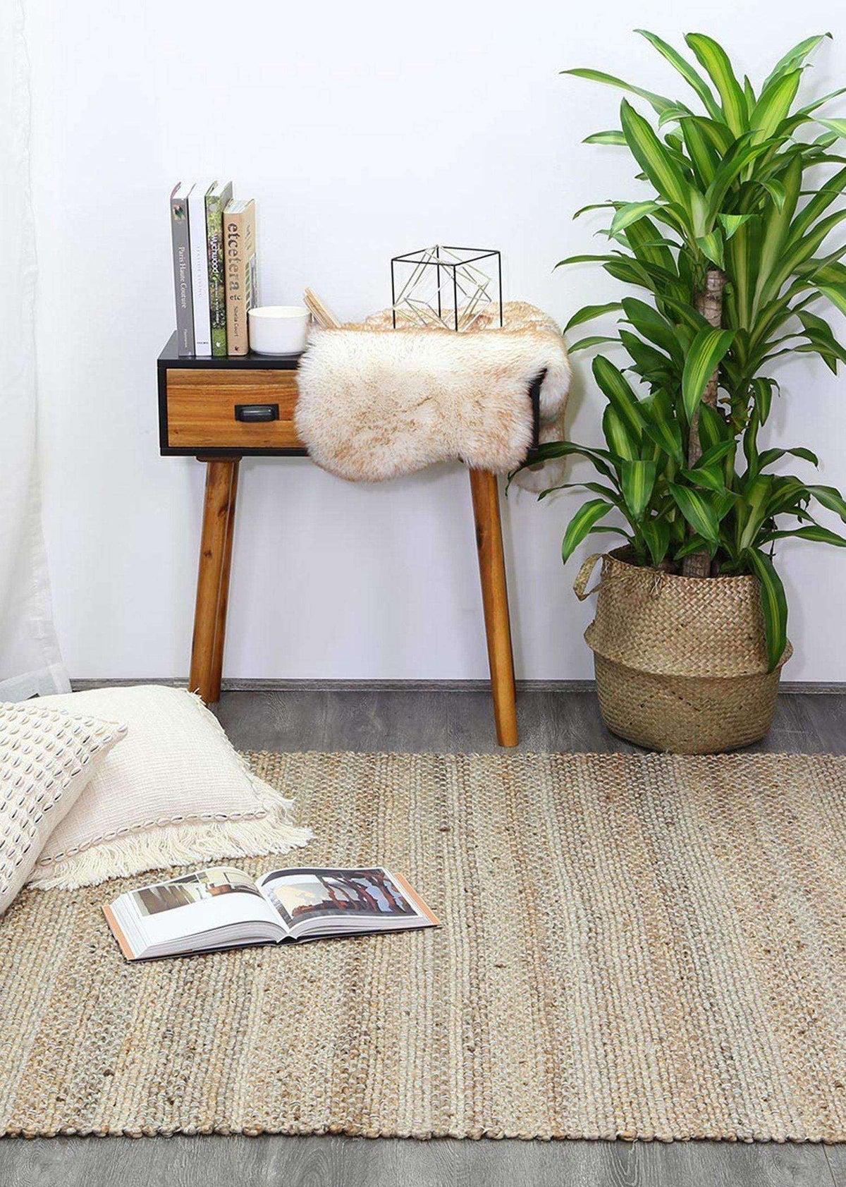 Calypso Natural Basket Weave Grey Jute Rug, [cheapest rugs online], [au rugs], [rugs australia]