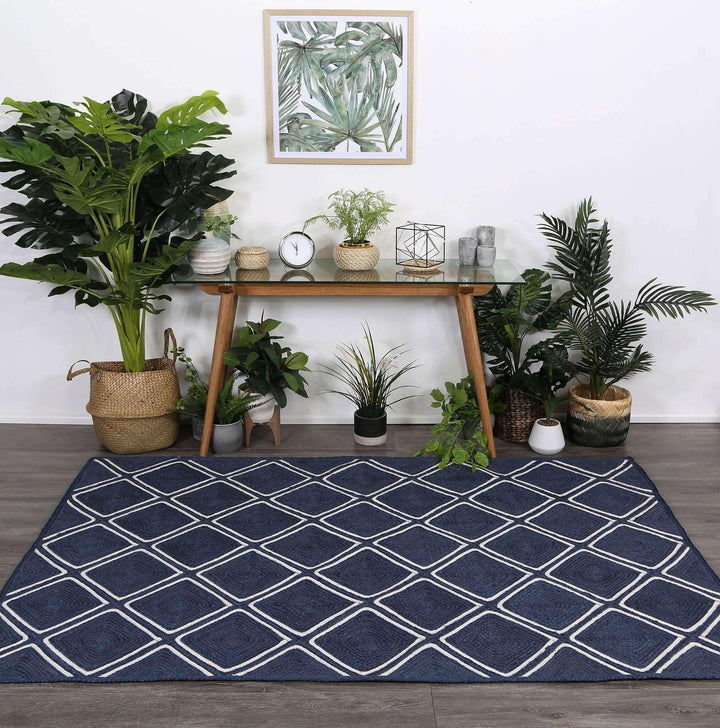 Cameron Natural Parquetry Navy Rug, [cheapest rugs online], [au rugs], [rugs australia]