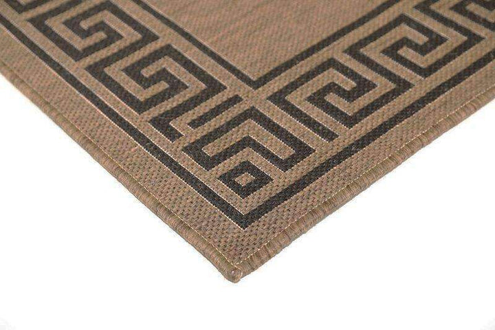 Capella Brown Beige Bordered Patterned Rug, [cheapest rugs online], [au rugs], [rugs australia]