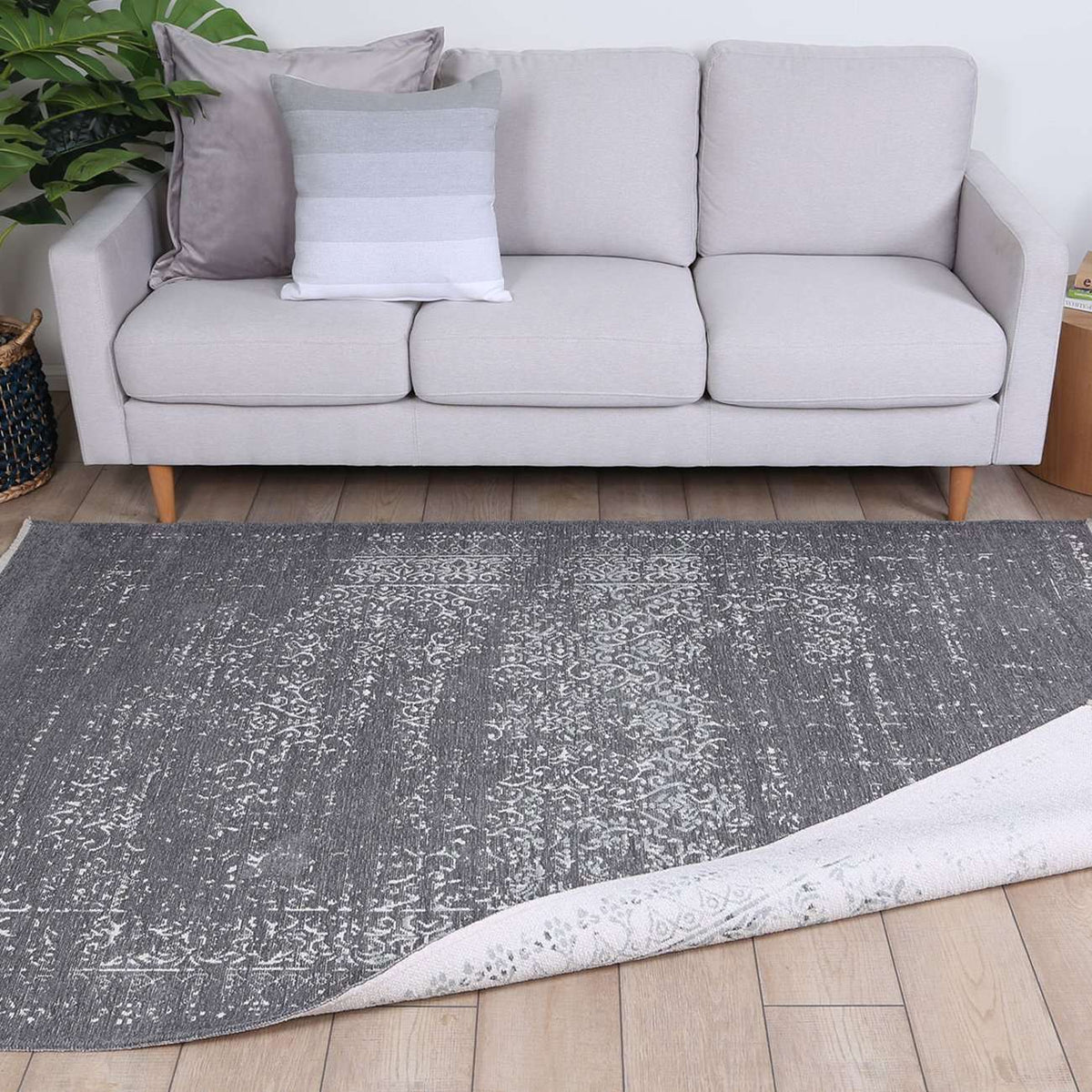 Century Distressed Fully Reversible Rug Grey, [cheapest rugs online], [au rugs], [rugs australia]