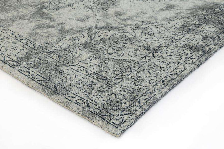 Classic Whimsical Boarder Grey Distressed Rug, [cheapest rugs online], [au rugs], [rugs australia]