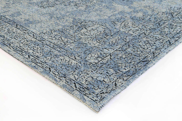 Classic Whimsical Medallion Blue Distressed Runner Rug, [cheapest rugs online], [au rugs], [rugs australia]