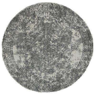 Classic Whimsical Medallion Grey Distressed Round Rug, [cheapest rugs online], [au rugs], [rugs australia]