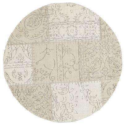 Classic Whimsical Patchwork Beige Distressed Round Rug, [cheapest rugs online], [au rugs], [rugs australia]