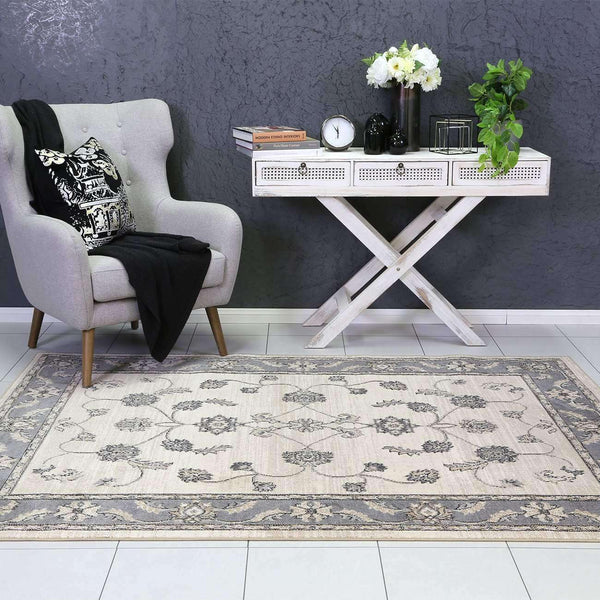Eden Cream and Grey Traditional Rug, [cheapest rugs online], [au rugs], [rugs australia]