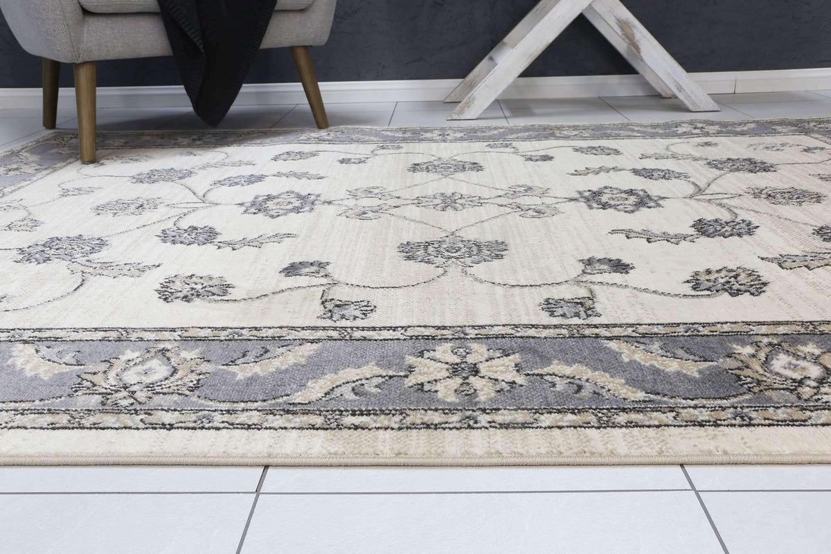 Eden Cream and Grey Traditional Rug, [cheapest rugs online], [au rugs], [rugs australia]