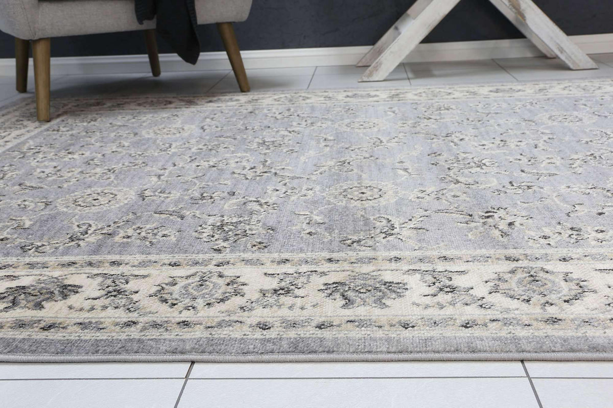 Eden Grey and Cream Traditional Boarder Rug, [cheapest rugs online], [au rugs], [rugs australia]
