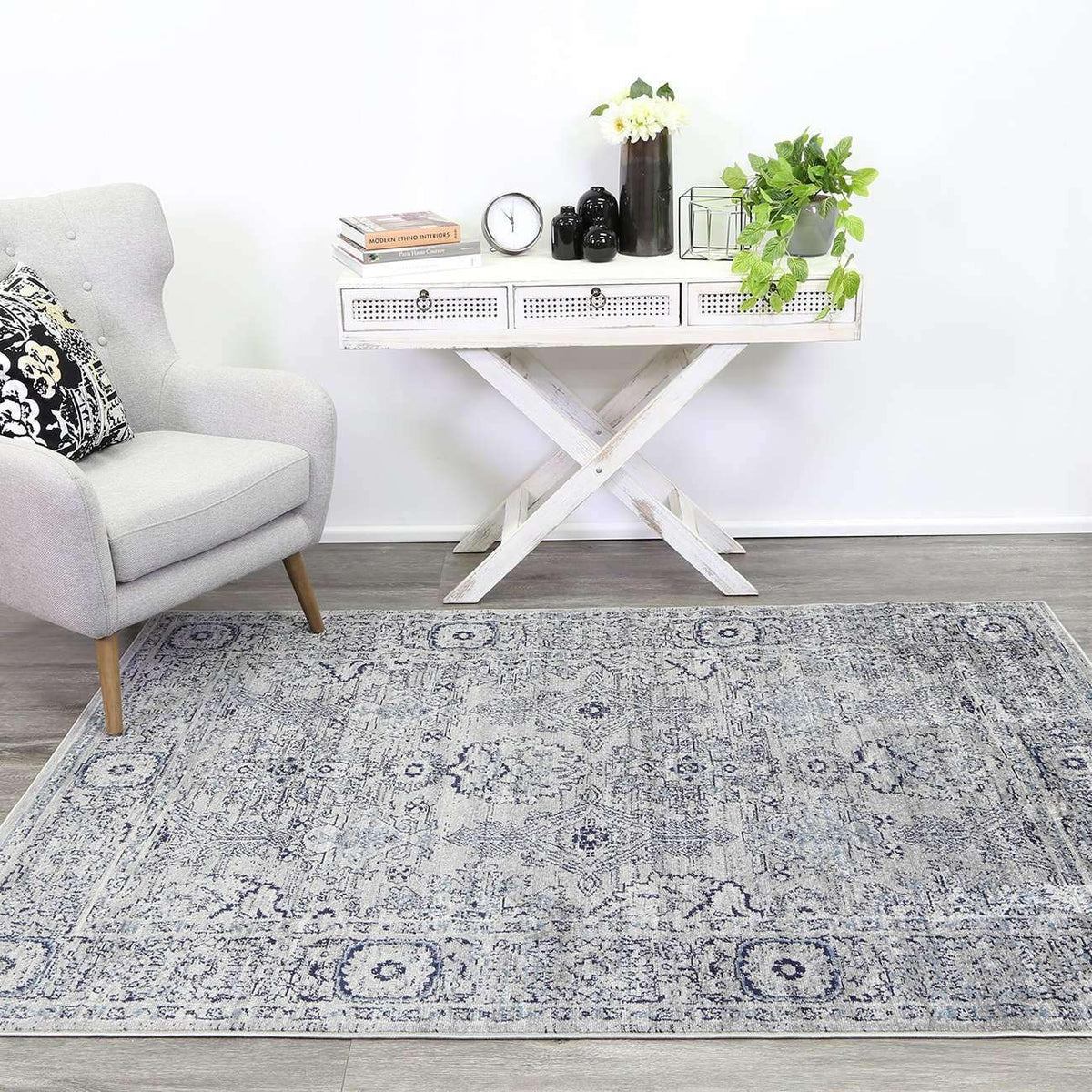 Eden Light Grey Ziegler Traditional Ikat Rug, [cheapest rugs online], [au rugs], [rugs australia]