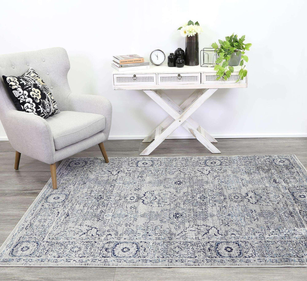 Eden Light Grey Ziegler Traditional Ikat Rug, [cheapest rugs online], [au rugs], [rugs australia]