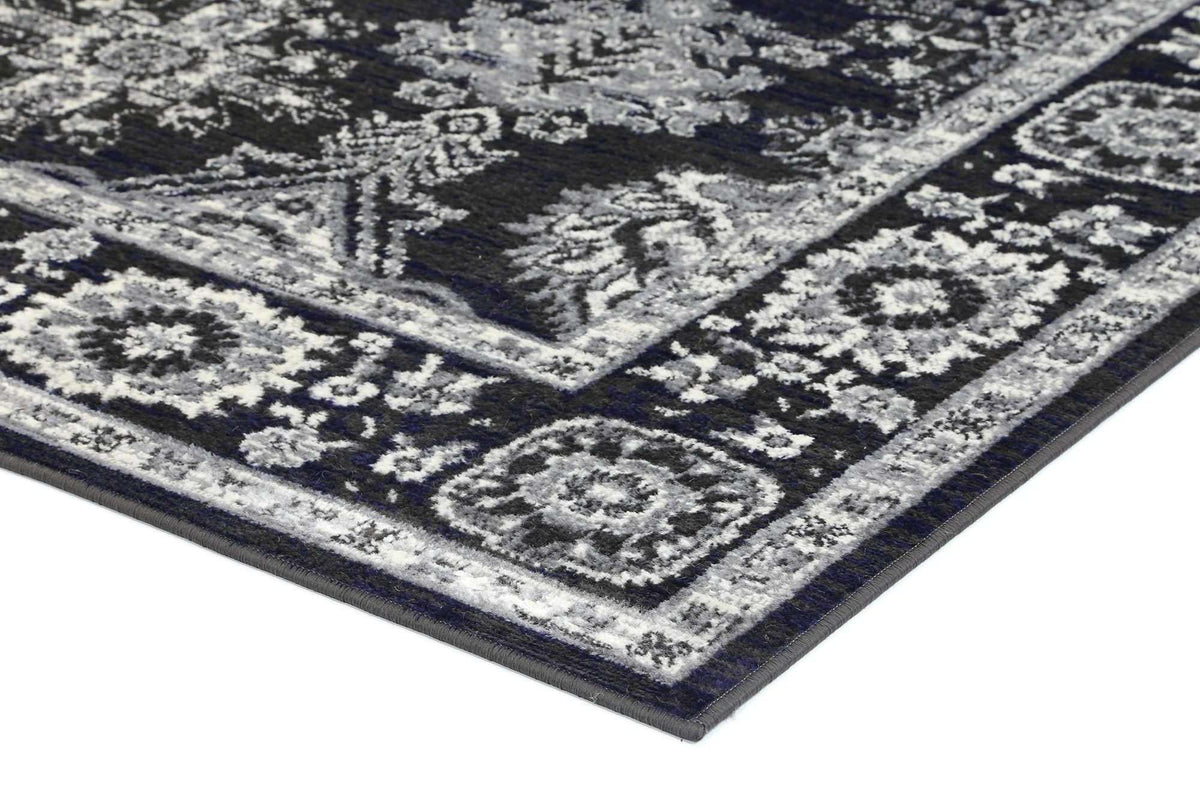 Eden Navy Blue and Grey Ziegler Traditional Ikat Rug, [cheapest rugs online], [au rugs], [rugs australia]