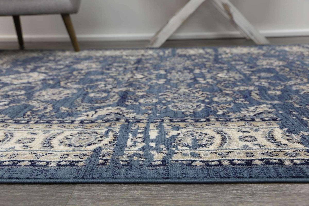Eden Navy Blue Ziegler Distressed Traditional Ikat Rug, [cheapest rugs online], [au rugs], [rugs australia]
