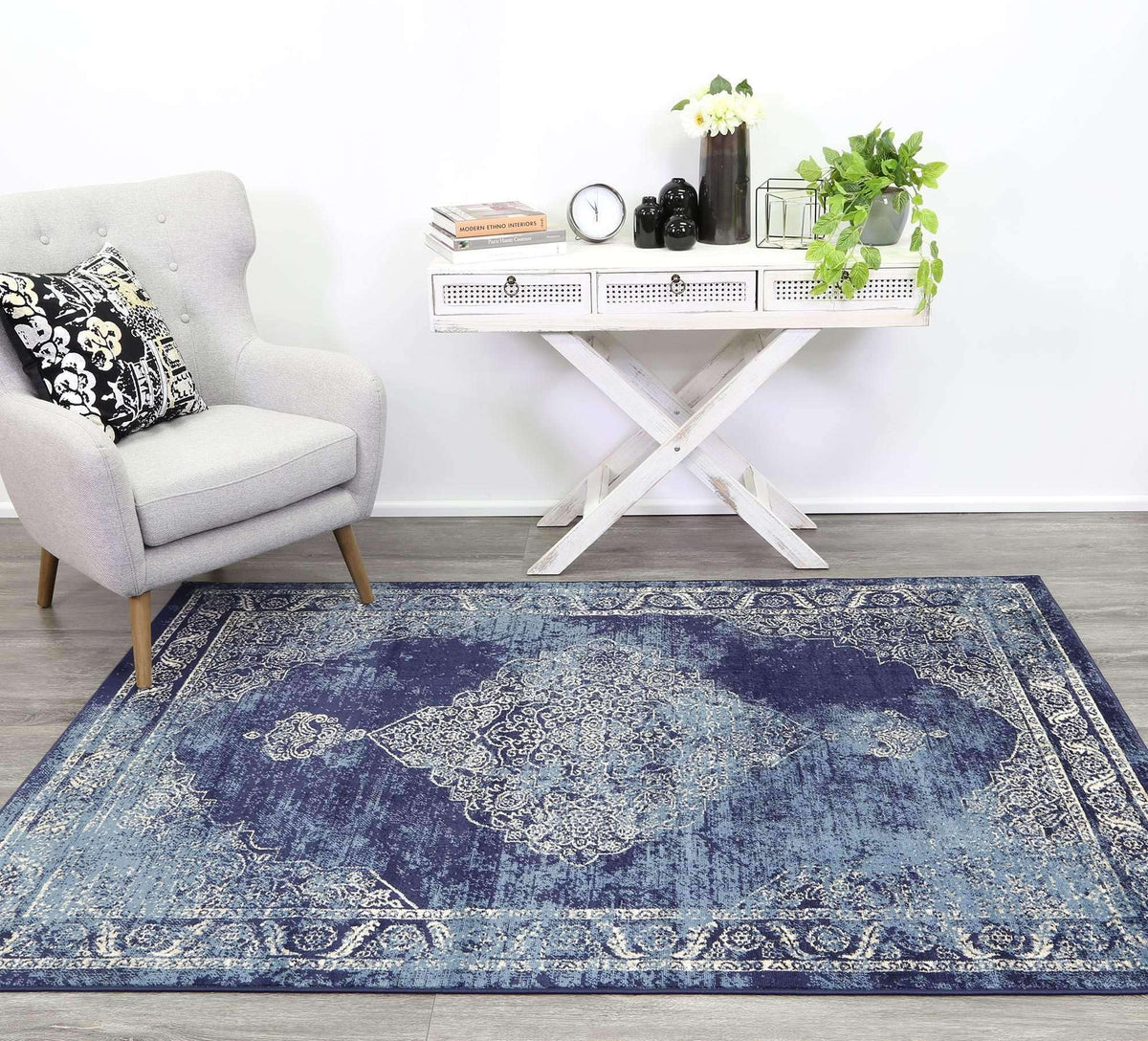 Eden Navy Distressed Contemporary Rug, [cheapest rugs online], [au rugs], [rugs australia]