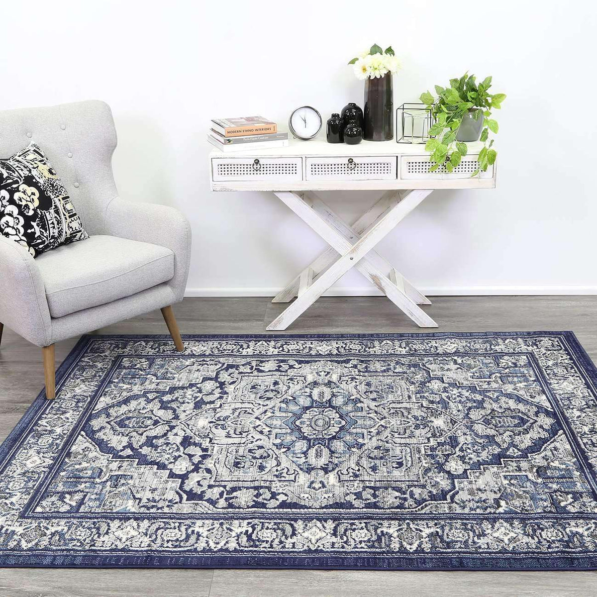 Eden Navy Transistional Traditional Rug, [cheapest rugs online], [au rugs], [rugs australia]