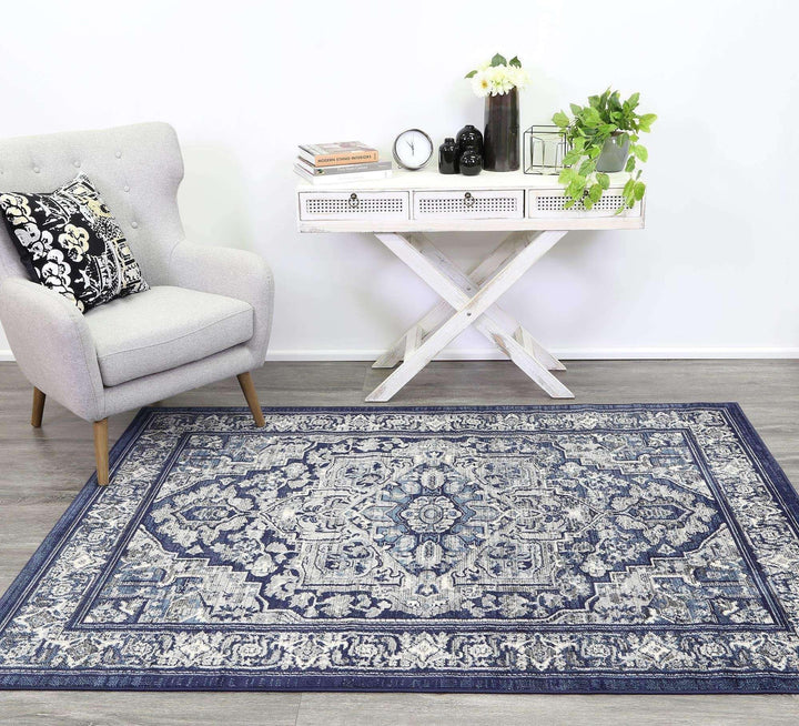 Eden Navy Transistional Traditional Rug, [cheapest rugs online], [au rugs], [rugs australia]