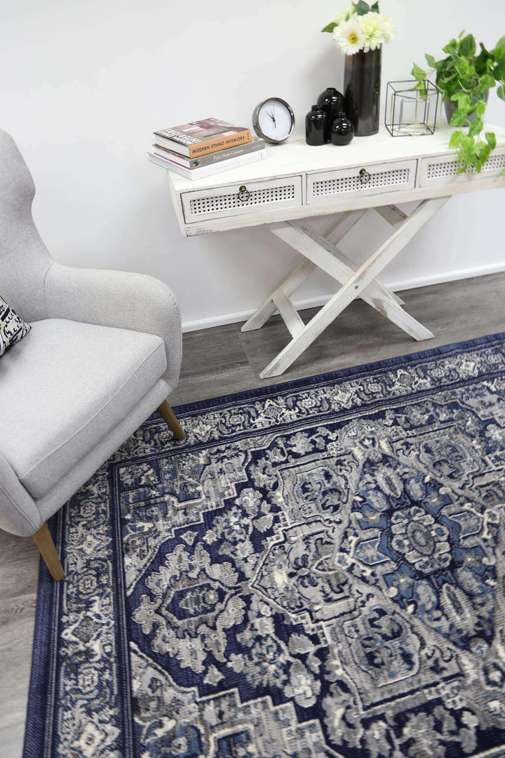 Eden Navy Transistional Traditional Rug, [cheapest rugs online], [au rugs], [rugs australia]