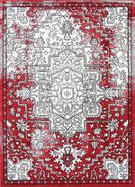 Emory Grey and Red Distressed Vintage Rug, [cheapest rugs online], [au rugs], [rugs australia]