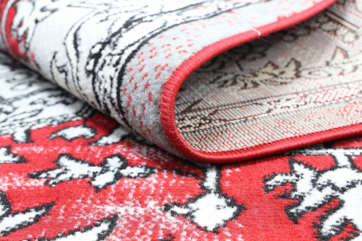 Emory Grey and Red Distressed Vintage Rug, [cheapest rugs online], [au rugs], [rugs australia]