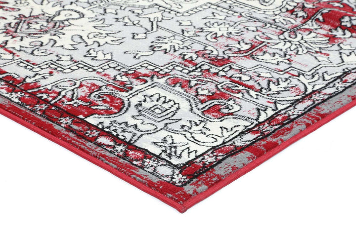 Emory Grey and Red Distressed Vintage Rug, [cheapest rugs online], [au rugs], [rugs australia]