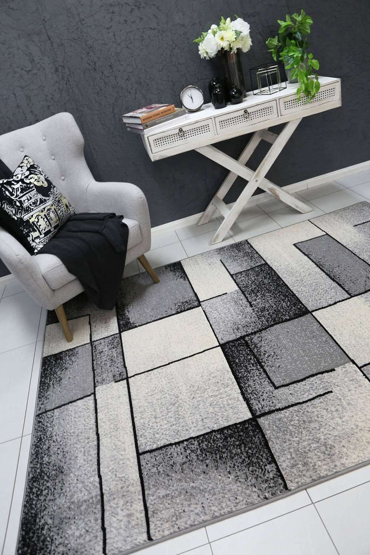 Emory Grey Modern Squares Rug, [cheapest rugs online], [au rugs], [rugs australia]