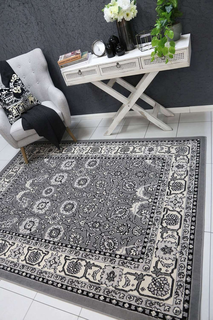 Emory Grey Traditional Boarder Rug, [cheapest rugs online], [au rugs], [rugs australia]