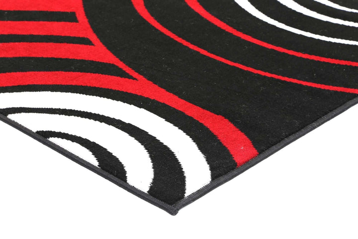 Emory Red and Black Modern Circles Rug, [cheapest rugs online], [au rugs], [rugs australia]
