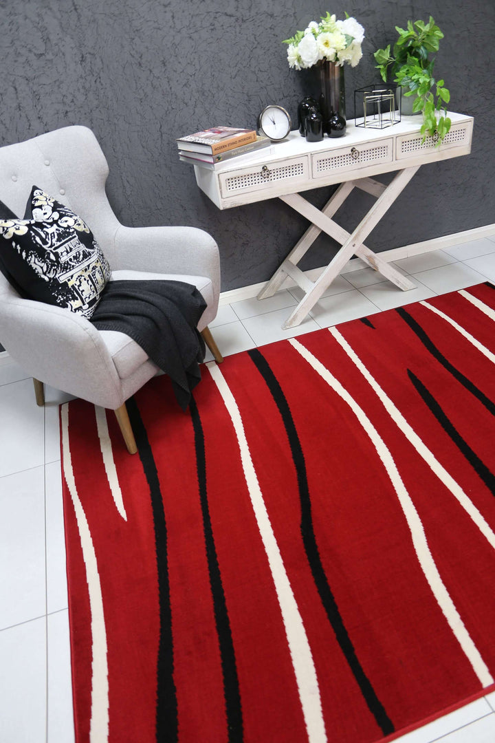 Emory Red Modern Abstract Stripes Rug, [cheapest rugs online], [au rugs], [rugs australia]