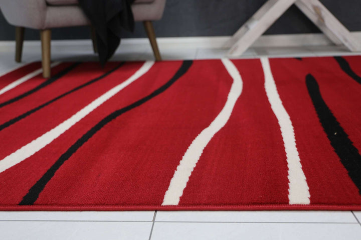 Emory Red Modern Abstract Stripes Rug, [cheapest rugs online], [au rugs], [rugs australia]