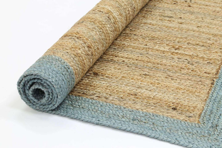Faro Blue Border Jute Rug, [cheapest rugs online], [au rugs], [rugs australia]