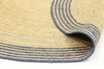 Faro Natural Round Navy Border Rug, [cheapest rugs online], [au rugs], [rugs australia]