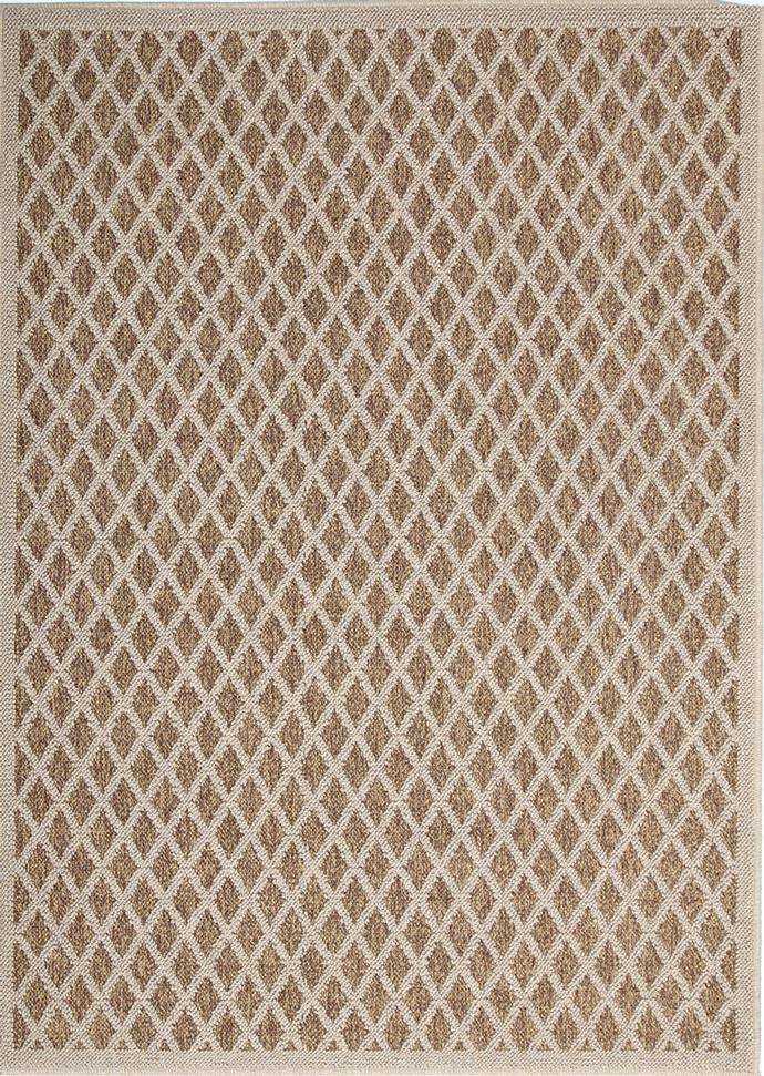 Landscape Brown Beige Bordered Diamond Pattern Ikat Rug, [cheapest rugs online], [au rugs], [rugs australia]