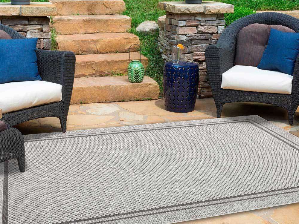 Landscape Light Gray Bordered Rug, [cheapest rugs online], [au rugs], [rugs australia]